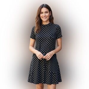 H&M Black and White Sheath Mini Dress with Peter Pan Collar